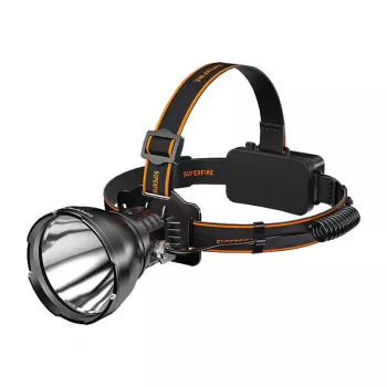 Galvaslampa Superfire HL60 — 2300 lm, 330 m darbības rādiuss, uzlādējama galvaslampa