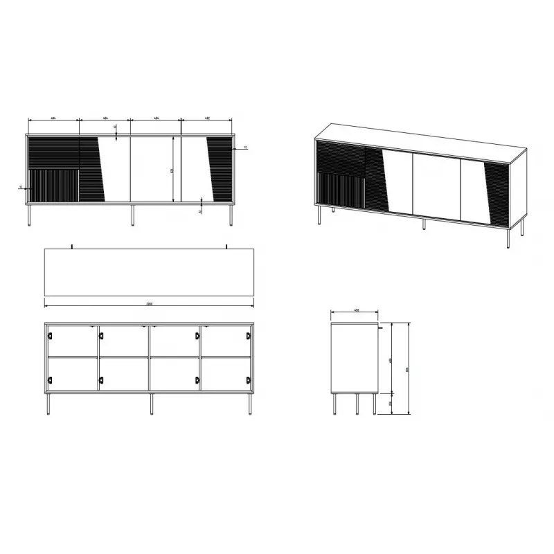 4D kumode ABI 200x45x88 kašmira matēts