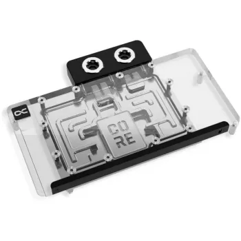 Ūdens bloks grafikas kartei Alphacool Core RX 9070 XT Hellhound+ Caurspīdīgs Hroms ar aizmugures plāksni