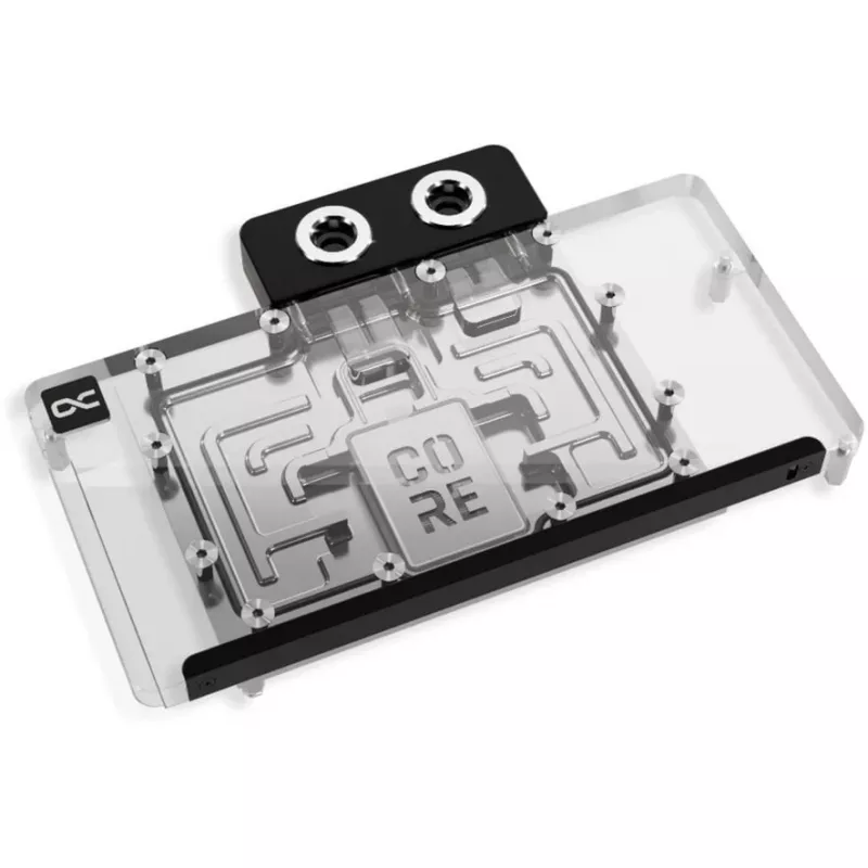 Ūdens bloks grafikas kartei Alphacool Core RX 9070 XT Hellhound+ Caurspīdīgs Hroms ar aizmugures plāksni