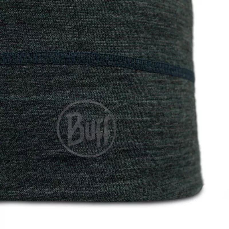 Cepure Buff Merino Lightweight Multistripes Forest — viegla merino vilnas cepure, tumši zaļa, 125 g/m²