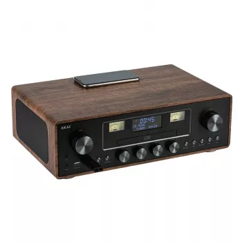 Mikro hi-fi sistēma AKAI AM-100 RHAPSODY — kompakts audio mini komplekts ar integrētu pastiprinātāju un CD/USB atskaņošanu