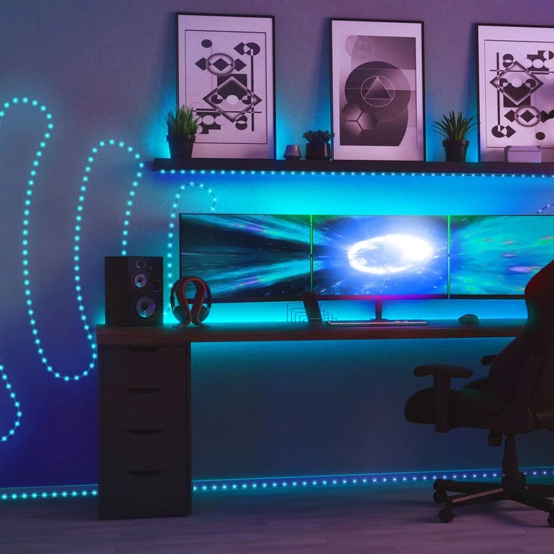 LED vītne Twinkly TWD200STP-TEU daudzkrāsaina iekštelpām, 5 cm solis, IP20, caurspīdīgs kabelis