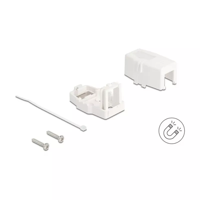 Delock 85841 Keystone tukšs korpuss, 1 ports, magnētiskais pamats, balts