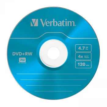 VERBATIM 43297 DVD+RW plānā kastītē 5 gab. 4.7GB 4x Krāsains