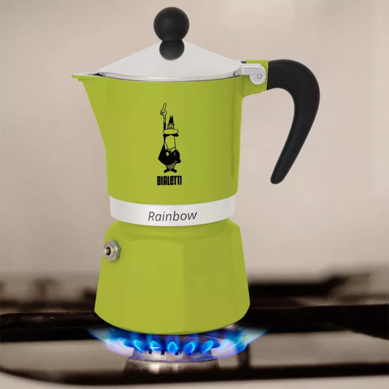 Bialetti Rainbow Moka krūze Melna, Zaļa