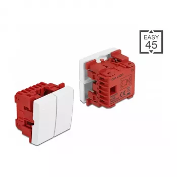 Pogslēdzis DELOCK Easy 45 1P Balts — 250 V AC, 10 A, 45×45×37 mm