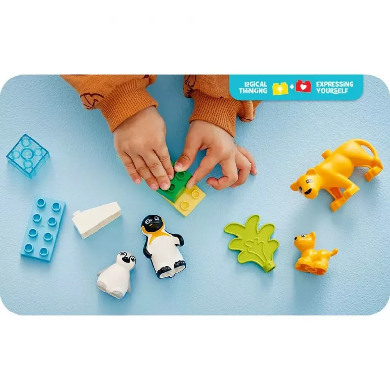 Lego 10442 Savvaļas dzīvnieku ģimenes: Pingvīni un Lauvas