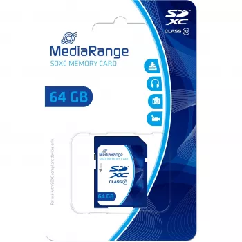 MediaRange SDXC atmiņas karte 64GB Class 10 zila (MR965)
