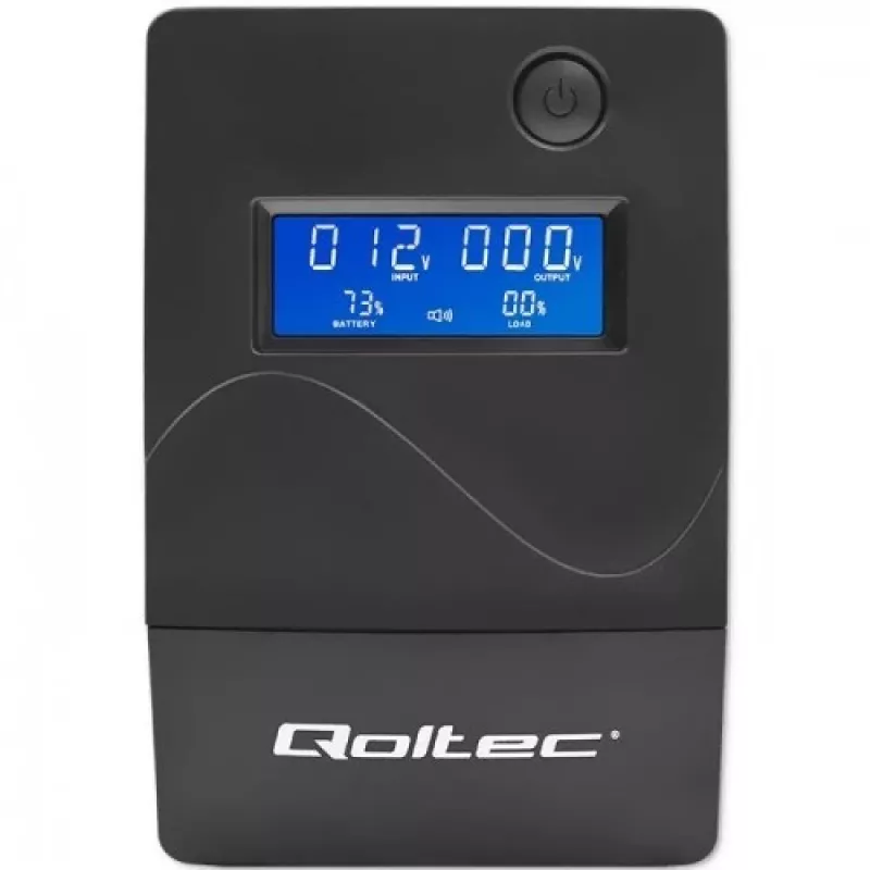 Qoltec Monolith nepārtrauktās barošanas avots (UPS) Double-conversion (Online) 1 kVA 600 W 2 SCHUKO kontaktligzdas