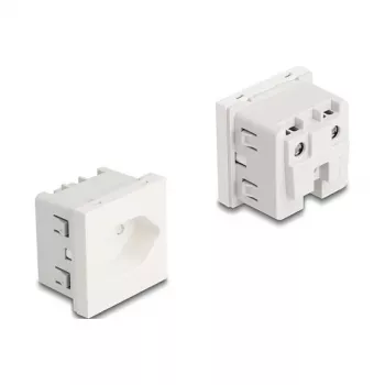 Zemējuma kontaktligzda DELOCK Easy 45 T13 Šveice 45×45 mm, 250 V / 10 A, balta