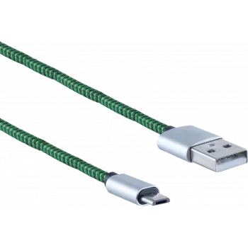 USB kabelis ShiverPeaks BS14-50115 0,9m USB A uz Micro-USB B Zaļš
