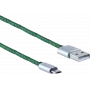 USB kabelis ShiverPeaks BS14-50115 0,9m USB A uz Micro-USB B Zaļš