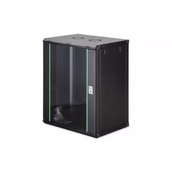 Sienas stiprinājuma tīkla skapis 19 inch Dynamic-N 16U 600x450 melns DN-37113