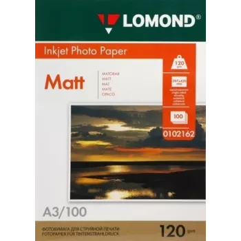 Lomond fotopapīrs matēts 120 g/m² A3, 100 loksnes