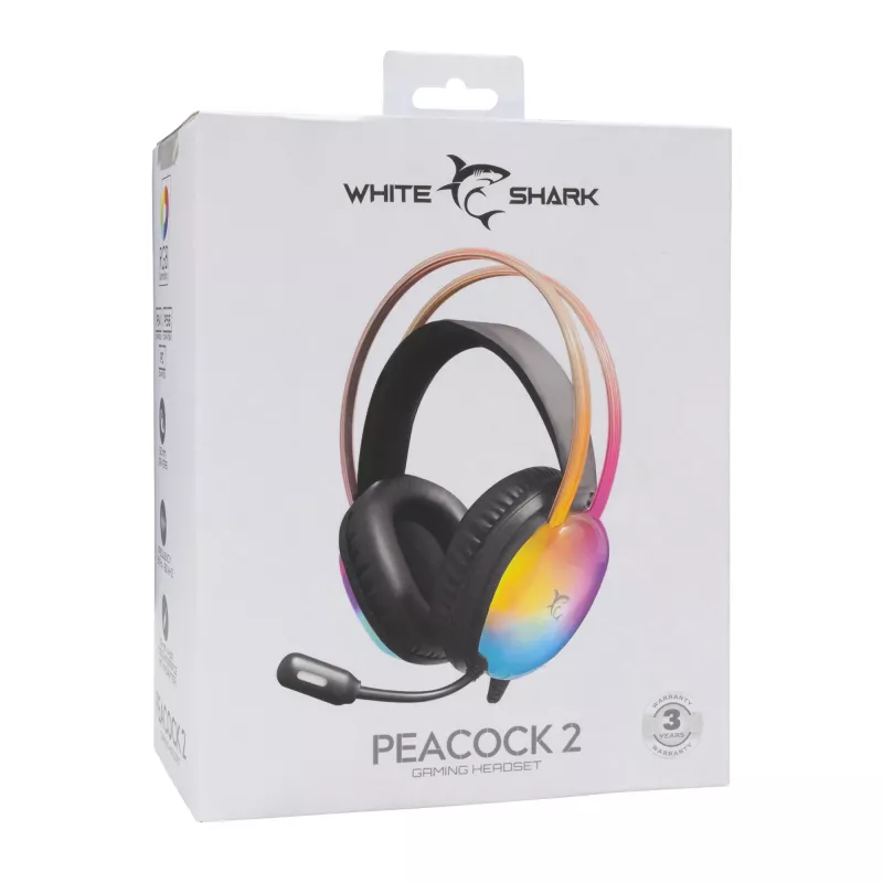 Austiņas White Shark GH-2444 Peacock-2 Melnas
