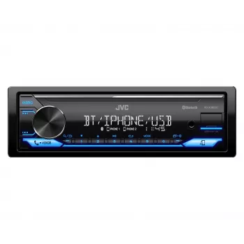 Auto radio JVC KDX-382BT ar Bluetooth un USB — viena DIN, AUX ieeja, FM uztvērējs