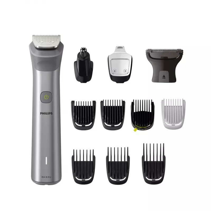 Philips All-in-One Trimmer MG5940/15 Series 5000, Nerūsējošs tērauds, 0.5 mm, 1.6 cm, 1 mm, Bārda, Ausis, Deguns, Akumulators