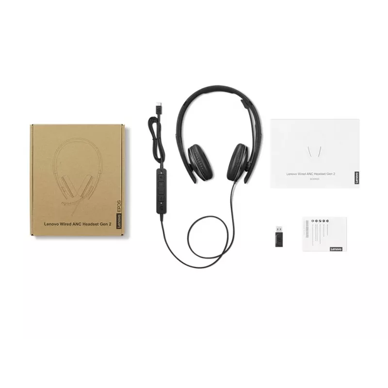 Lenovo 4XD1M45627 Austiņas/Headset Vadu Galvas saite USB Type-C Melns