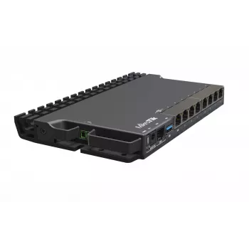 Vadu maršrutētājs MikroTik RB5009UG+S+IN — 1x RJ-45, 7x Gigabit vara, 1x SFP+, PoE, DC, 2.5GbE interfeiss, melns