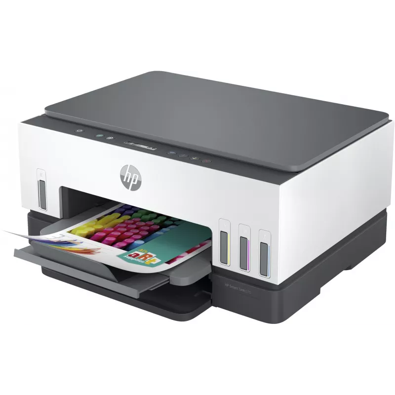 Daudzfunkciju printeris HP Smart Tank 670 — termālā tintes, krāsu, A4, Wi‑Fi/Bluetooth, duplekss, 4800x1200 DPI