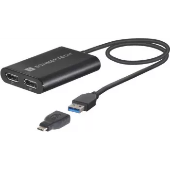 Sonnet USB3-DDP4K Video kabeļa-adapteris USB Type-A 2 x DisplayPort Melns (USB3-DDP4K)