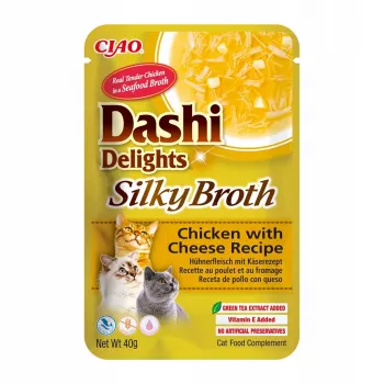 Kaķu slapjais kārums INABA Dashi Delights Silky Broth Chicken with Cheese 40 g vienreizējā paciņa