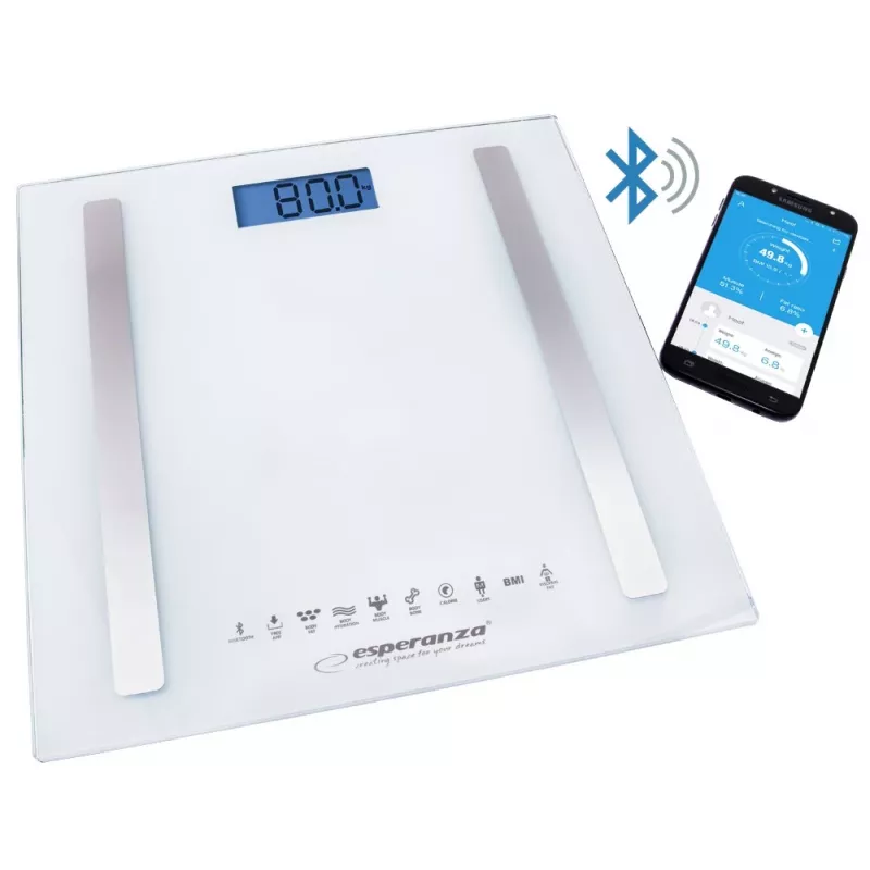 Esperanza EBS016W personīgie svari Square White