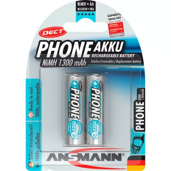 Ansmann Phone DECT NiMH akumulators, AA, 1300 mAh, 2 gab. iepakojums (5030802)