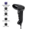 Qoltec 50866 melns 1D CCD lāzera svītrkodu lasītājs ar USB