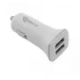 SBOX DD-CC-224-W balts auto lādētājs ar 2 USB portiem