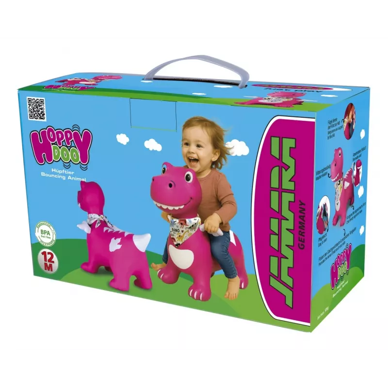 Lēkājamais dzīvnieks Jamara HoppyDoo Dino ar spārniem rozā ar sūkni 466008