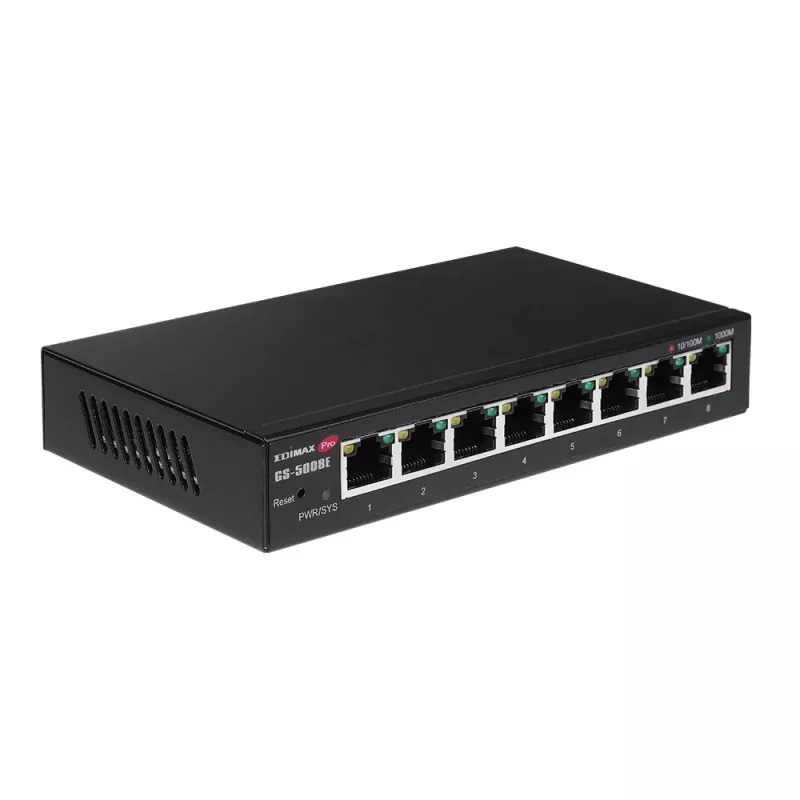 Edimax GS-5008E tīkla slēdzis Pārvaldāms Gigabit Ethernet (10/100/1000) Melns