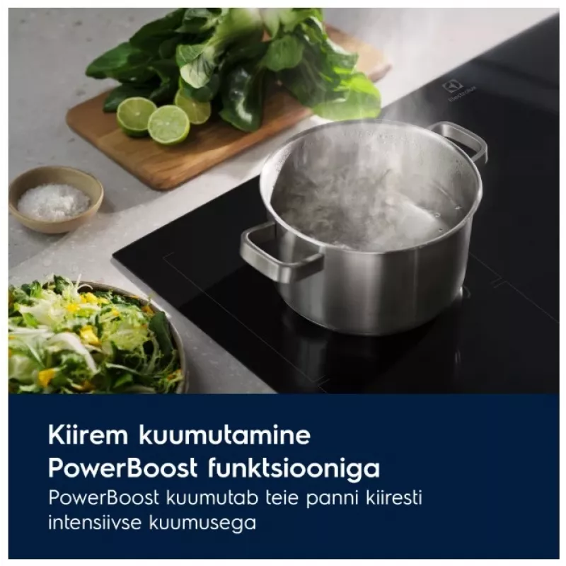Indukcijas plīts virsma Electrolux EIS62453IT 60 cm, melna matēta, 4 gatavošanas zonas