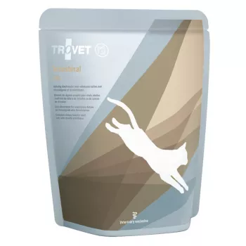 Slapjā kaķu barība TROVET Intestinal FRD 85 g — veterinārā diēta zarnu atbalstam, vista, olbaltumvielas 8%, tauki 5%, mitrums 80%