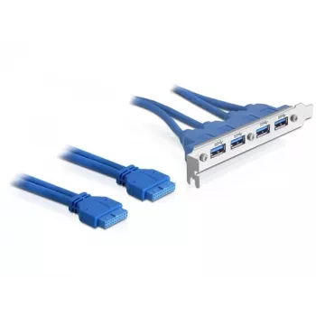 DeLOCK Slotblech USB 3.0 19-pin iekšējais savienotājs > 4 x USB 3.0-A ārējais savienotājs - Slotblech (82974)
