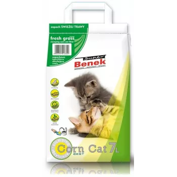 Certech Super Benek Corn Cat Fresh Grass - Kukurūzas kaķu pakaiši, salipstoši, 7 l
