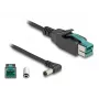 DeLOCK PoweredUSB kabelis vīrietis 12 V uz DC 5.5 x 2.5 mm vīrietis leņķis 1 m
