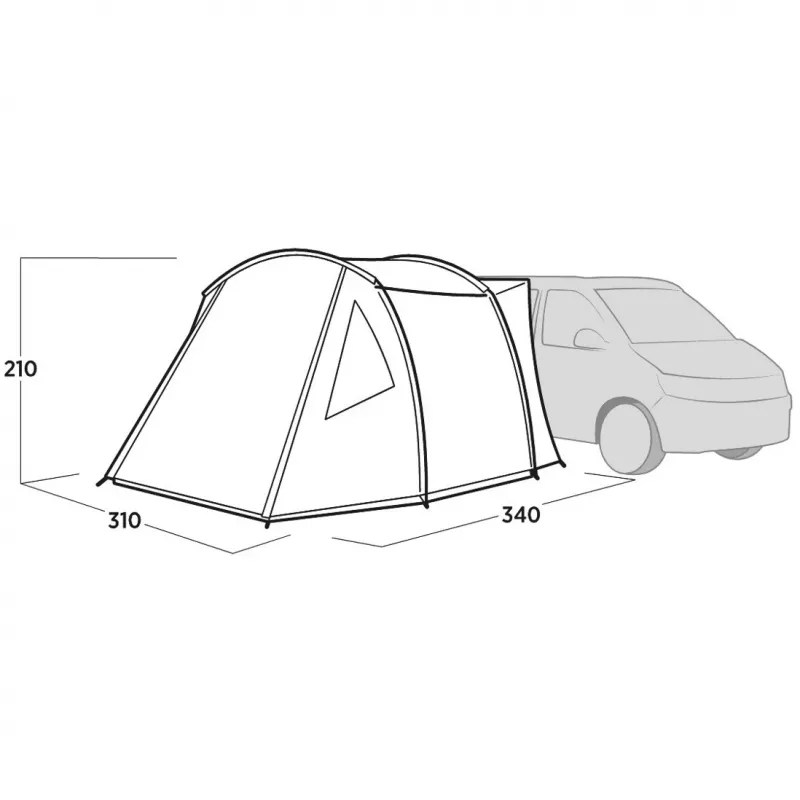 Easy Camp Eidfjord pelēka tuneļa tipa piebūve mikroautobusam, 2025. gada modelis