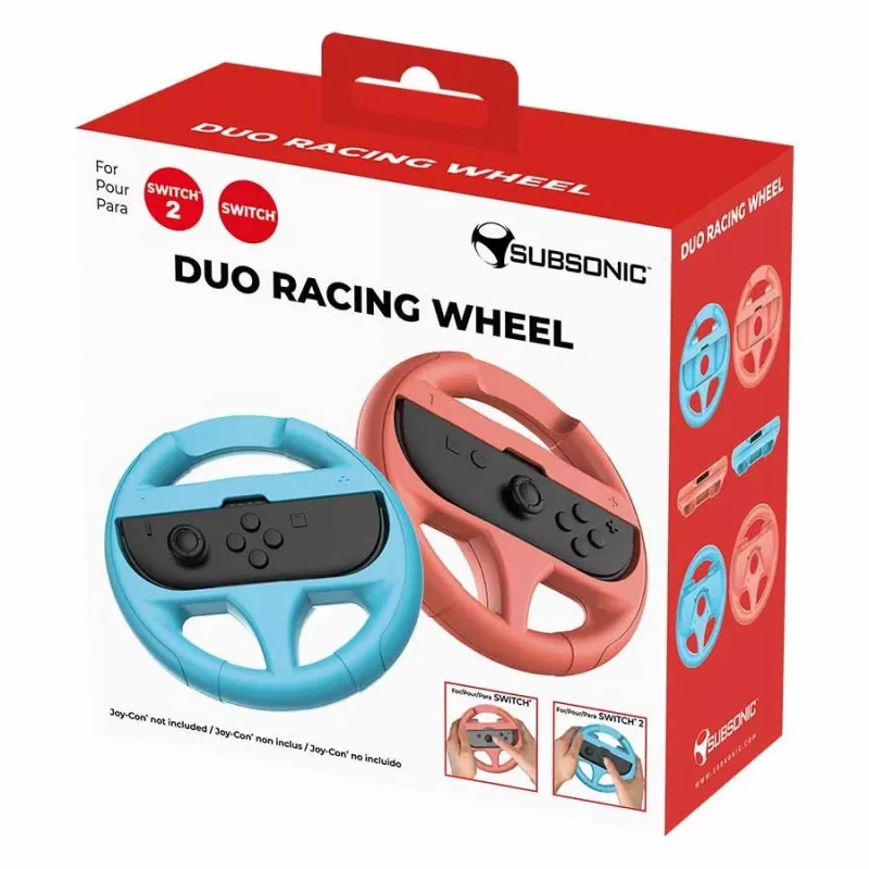 Subsonic stūres modifikācijas komplekts 2 gab. Nintendo Switch & Switch 2 sarkanā/tirkīza krāsā
