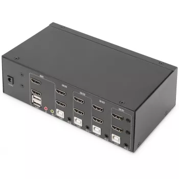 KVM Slēdzis Digitus DS-12883 4 Portu Divu Displeju 4K HDMI USB