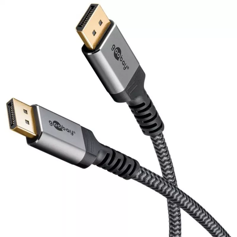 Pro DisplayPort 1.4 Sleeved kabelis - 2m - Melns