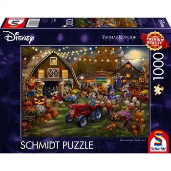 Puzle, Schmidt Spiele Thomas Kinkade Studios Disney Mikijs un Minija Ķirbju festivāls, 1000 gabali