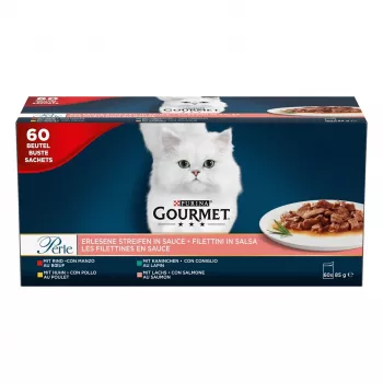 PURINA Gourmet Perle Mix - mitrā barība kaķiem - 60x85 g