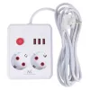 Strāvas sloksne MACLEAN MCE388 W — 2 kontaktligzdas, 3×USB, 110–240V, 2500W, 3 m vads, balta