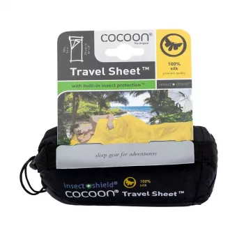 Cocoon TravelSheet Taisnstūra gulēšanas palags Zīda Pelēks