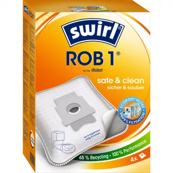 Putekļu maisiņi SWIRL EcoPor ROB1 saderīgi dažādiem putekļsūcējiem, papīra mikrofiltri, 5 iepakojums