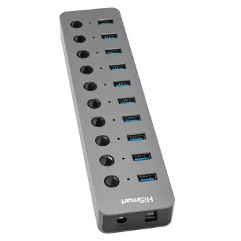 USB 3.0 centrmezgls ar 10 portiem un slēdžiem