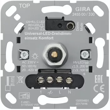 Gira S3000 UniLED rotācijas dimmeris Komfort (modelis 245500)