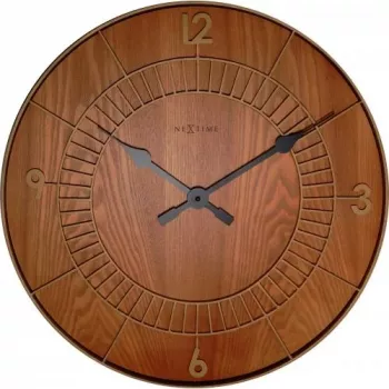 NeXtime klok 3113br Wood Round Ø50 cm sienas pulkstenis, brūns